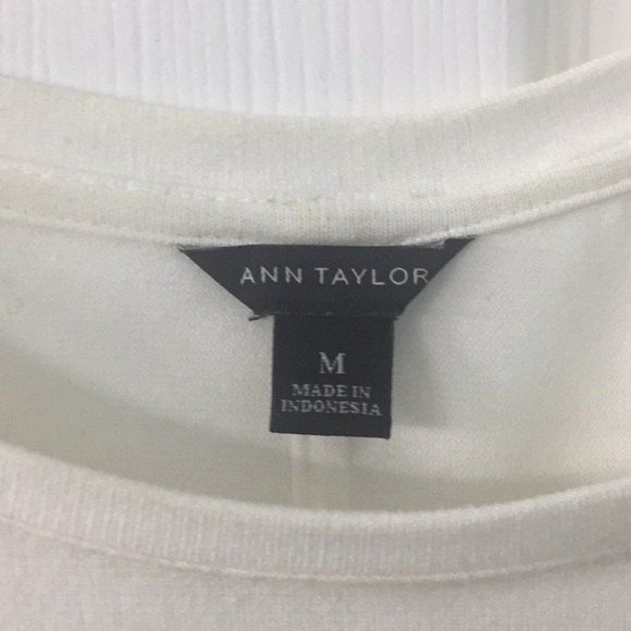 Ann Taylor Peplum White Shirt Size M - Picture 2 of 3